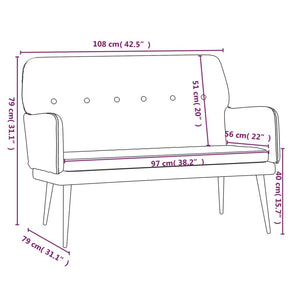 Bench Dark Gray 42.5"x31.1"x31.1" Velvet