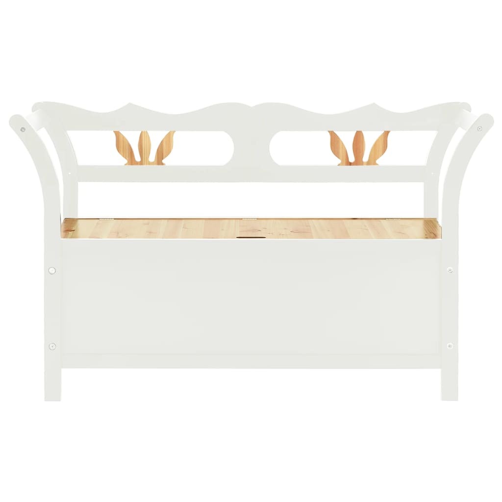 Bench White 42.1"x17.7"x29.7" Solid Wood Fir