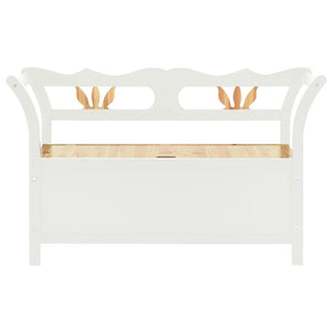 Bench White 42.1"x17.7"x29.7" Solid Wood Fir