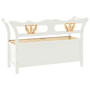 Bench White 42.1"x17.7"x29.7" Solid Wood Fir