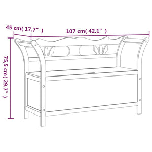 Bench White 42.1"x17.7"x29.7" Solid Wood Fir