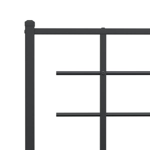 Metal Bed Frame without Mattress with Footboard Black 59.1"x78.7