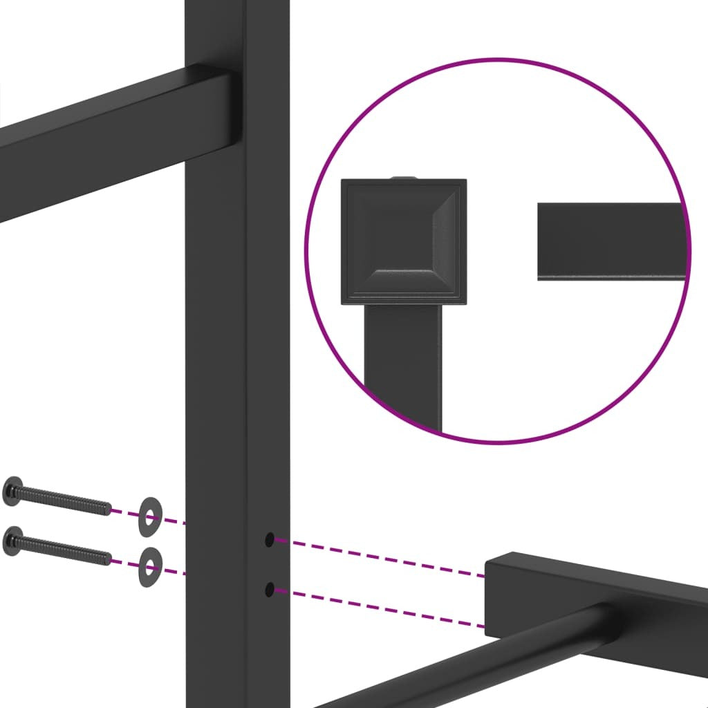 Metal Bed Frame without Mattress with Footboard Black 59.1"x78.7