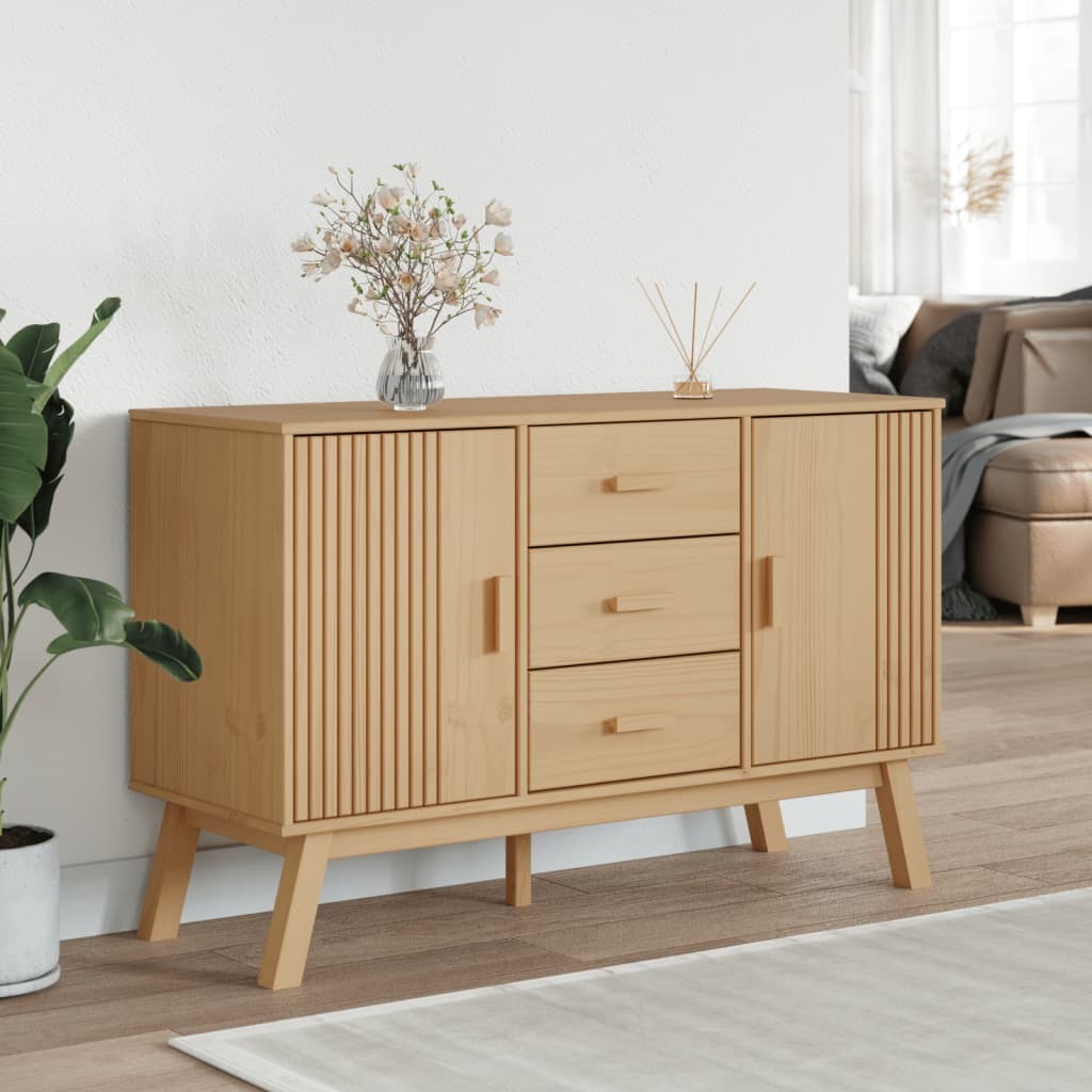 Sideboard OLDEN Brown 44.9"x16.9"x28.9" Solid Wood Pine