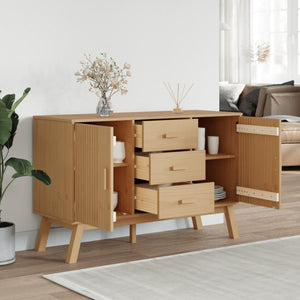 Sideboard OLDEN Brown 44.9"x16.9"x28.9" Solid Wood Pine