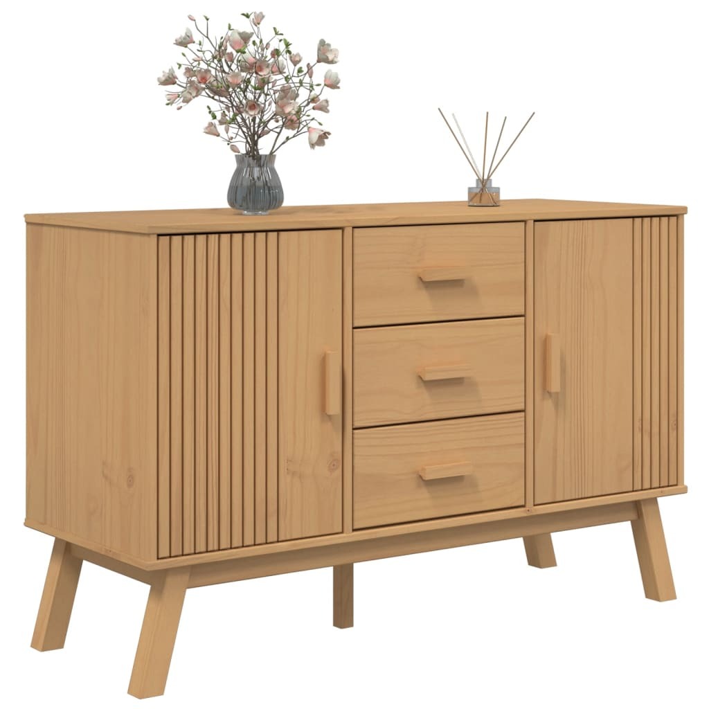 Sideboard OLDEN Brown 44.9"x16.9"x28.9" Solid Wood Pine