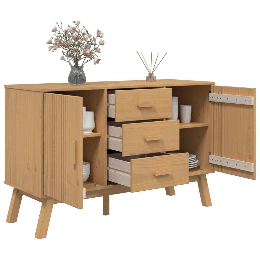 Sideboard OLDEN Brown 44.9"x16.9"x28.9" Solid Wood Pine