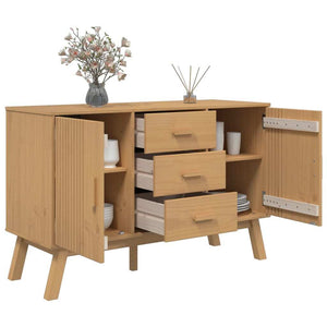 Sideboard OLDEN Brown 44.9"x16.9"x28.9" Solid Wood Pine