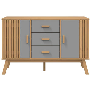 Sideboard OLDEN Gray and Brown 44.9"x16.9"x28.9" Solid Wood Pine