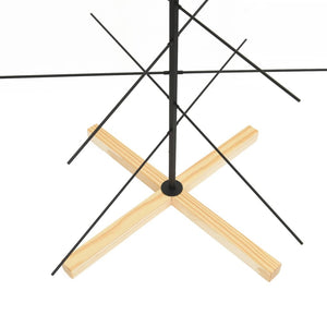 Metal Christmas Tree with Wooden Base Black 70.9