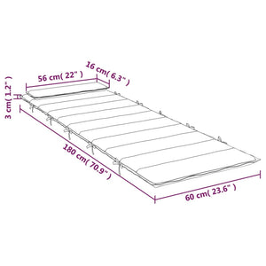 Sun Lounger Cushion Cream 70.9"x23.6"x1.6" Oxford Fabric