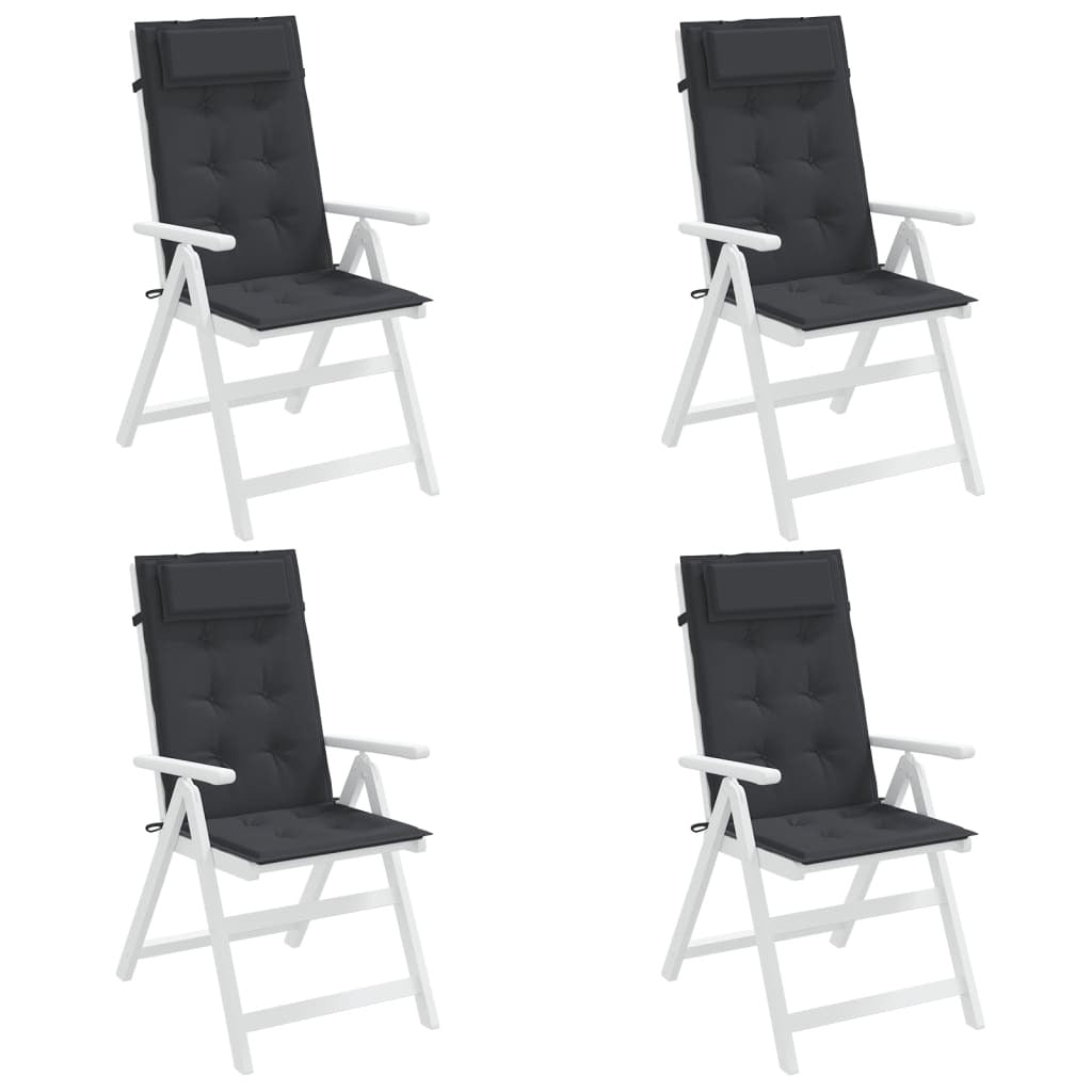 Highback Chair Cushions 4 pcs Black Oxford Fabric