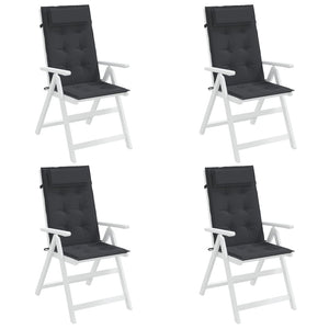 Highback Chair Cushions 4 pcs Black Oxford Fabric