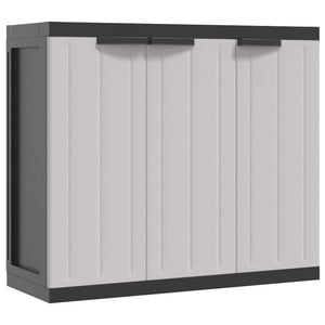 Outdoor Storage Cabinet Gray and Black 38.2"x14.6"x33.5" PP