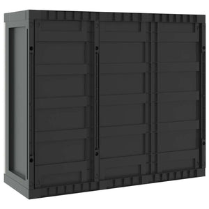 Outdoor Storage Cabinet Gray and Black 38.2"x14.6"x33.5" PP