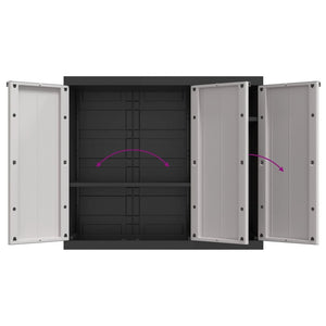 Outdoor Storage Cabinet Gray and Black 38.2"x14.6"x33.5" PP