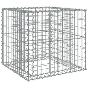 Gabion Basket Silver 27.6"x27.6"x25.6" Galvanized Iron