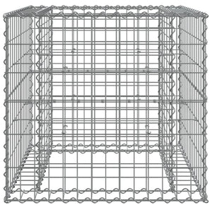 Gabion Basket Silver 27.6"x27.6"x25.6" Galvanized Iron