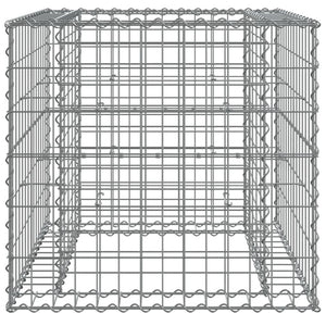 Gabion Basket Silver 27.6"x27.6"x25.6" Galvanized Iron