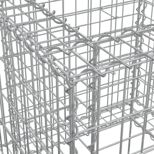 Gabion Basket Silver 27.6"x27.6"x25.6" Galvanized Iron