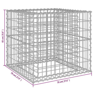 Gabion Basket Silver 27.6"x27.6"x25.6" Galvanized Iron