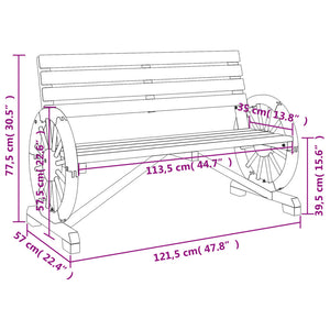 Patio Bench 2-Seater Solid Wood Fir