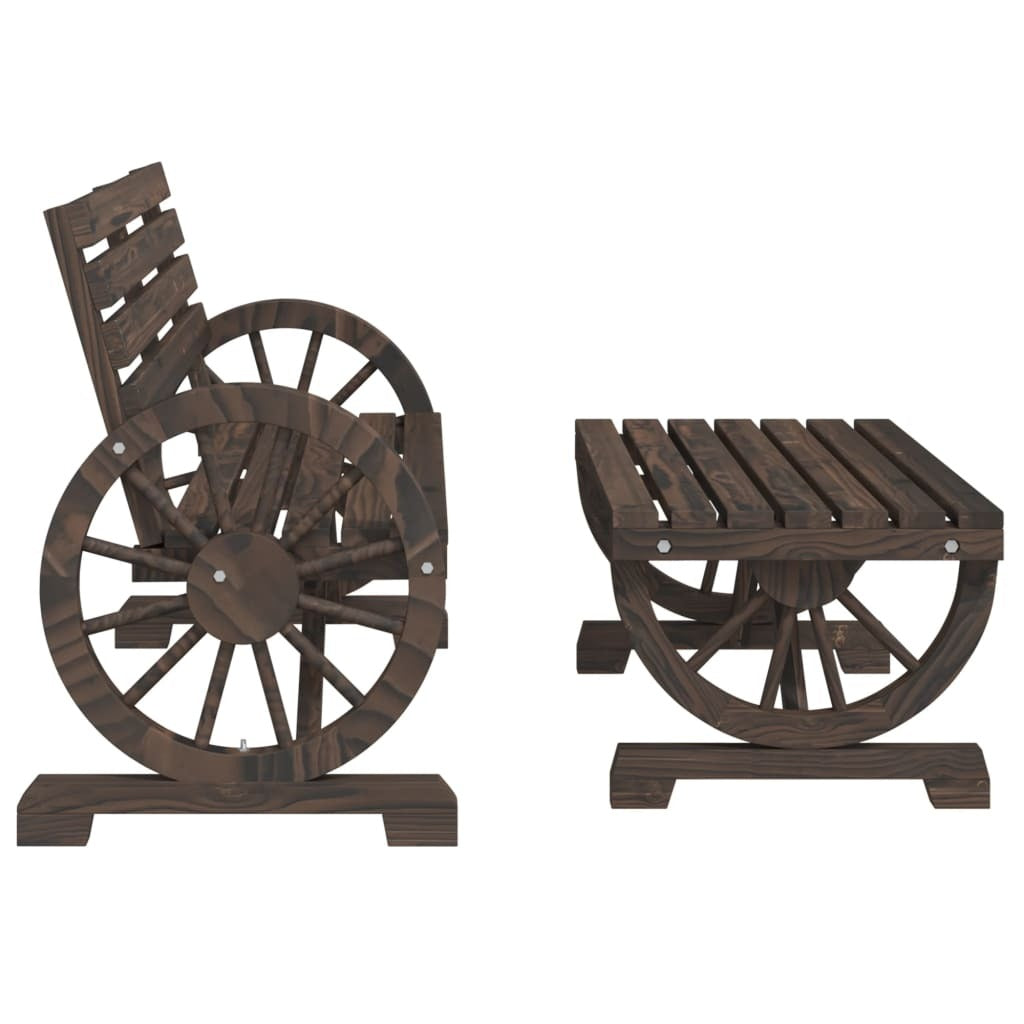 2 Piece Patio Lounge Set Solid Wood Fir