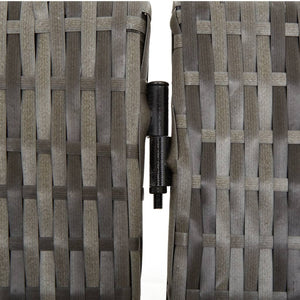 Room Divider 6 Panels Gray Poly Rattan