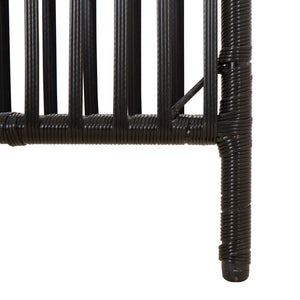 Room Divider 6 Panels Black Poly Rattan