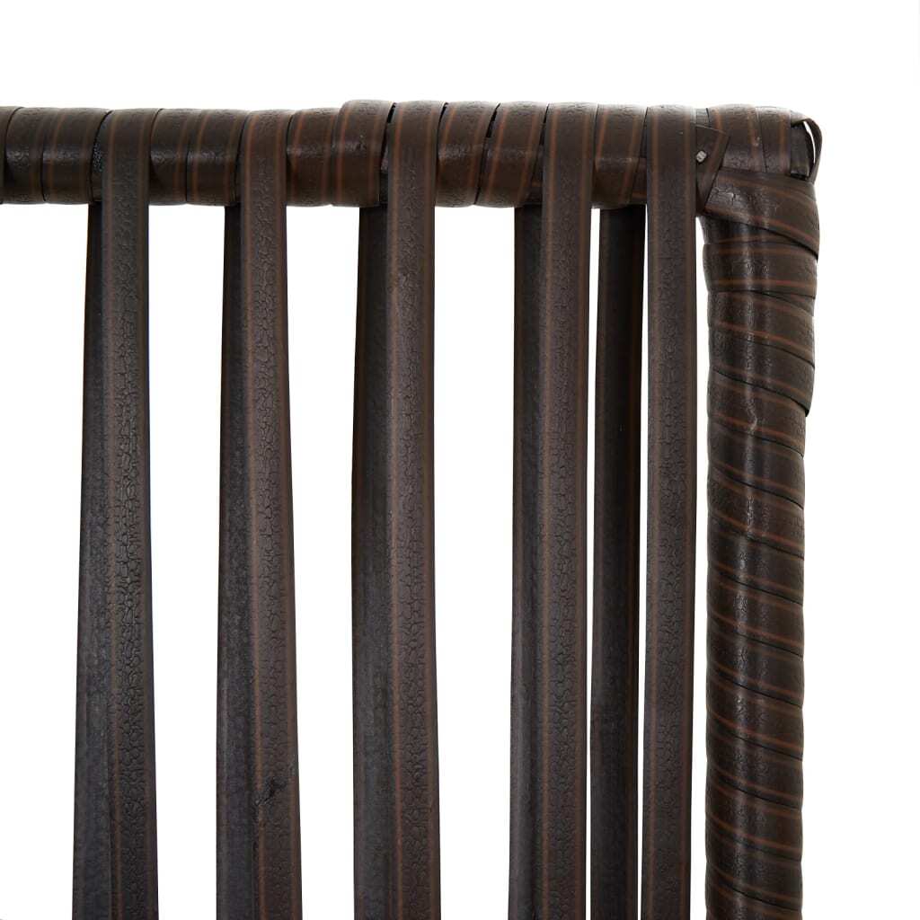 Room Divider 6 Panels Brown Poly Rattan