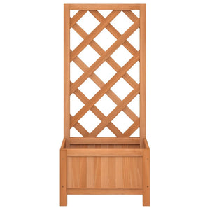 Planter with Trellis Brown Solid Wood Fir