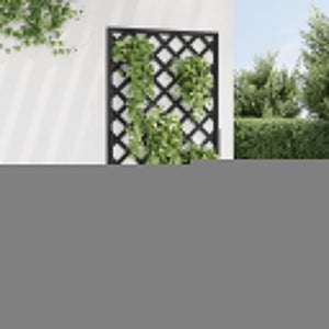 Planter with Trellis Black Solid Wood Fir