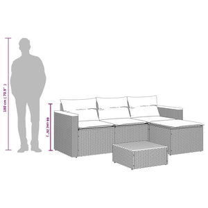 3 Piece Patio Sofa Set with Cushions Black Poly Rattan