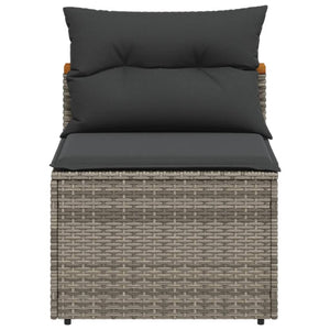 Patio Sofas Armless with Cushions 2 pcs Gray Poly Rattan