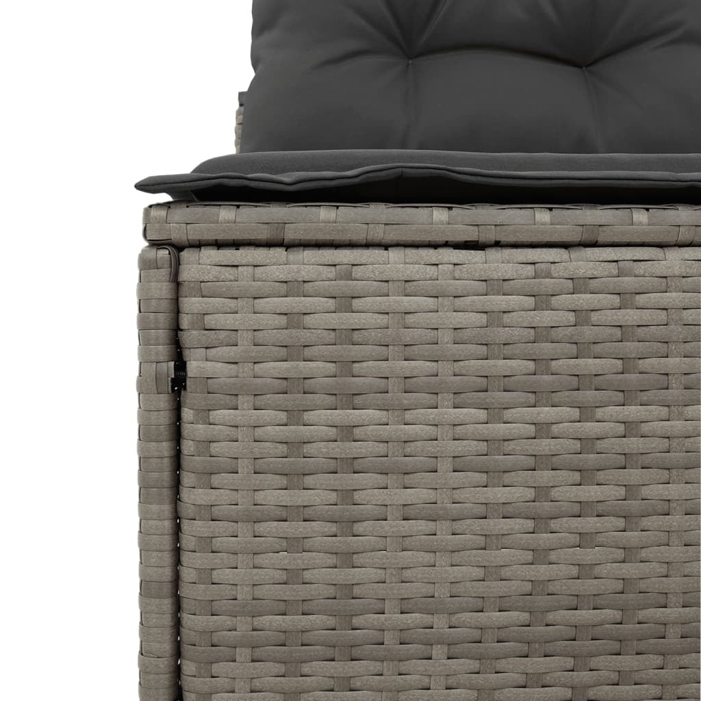 Patio Sofas Armless with Cushions 2 pcs Gray Poly Rattan