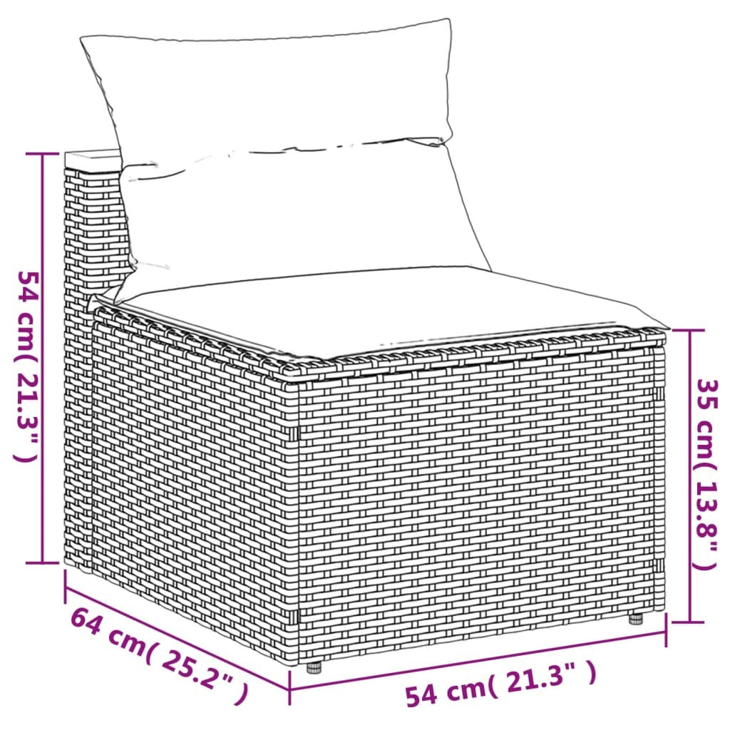 Patio Sofas Armless with Cushions 2 pcs Gray Poly Rattan