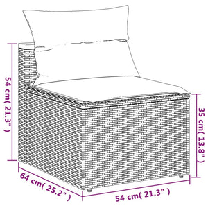 Patio Sofas Armless with Cushions 2 pcs Gray Poly Rattan