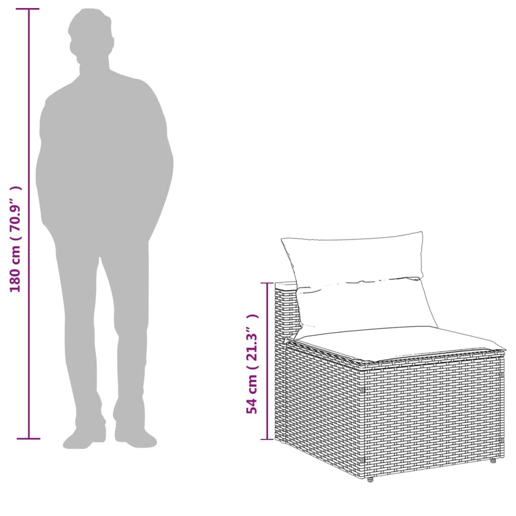 Patio Sofas Armless with Cushions 2 pcs Gray Poly Rattan