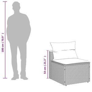 Patio Sofas Armless with Cushions 2 pcs Gray Poly Rattan