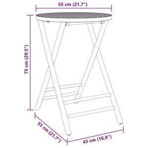 Folding Patio Table 21.7"x29.5" Bamboo