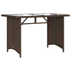 2 Piece Patio Dining Set with Cushions Brown Poly Rattan
