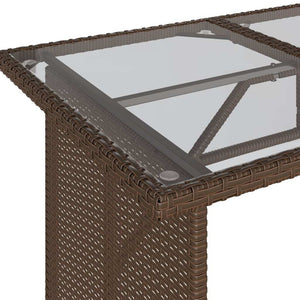 2 Piece Patio Dining Set with Cushions Brown Poly Rattan