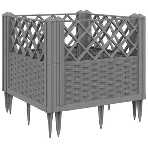 Garden Planter with Pegs Light Gray 17.1"x17.1"x17.1" PP
