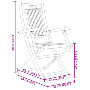 Folding Patio Chairs 2 pcs 20.9"x26"x39" Bamboo