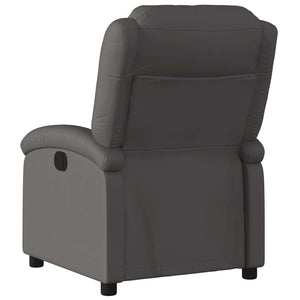 Recliner Chair Gray Real Leather