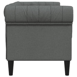 Chesterfield Sofa 2-Seater Dark Gray Fabric