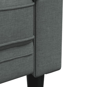 Chesterfield Sofa 2-Seater Dark Gray Fabric