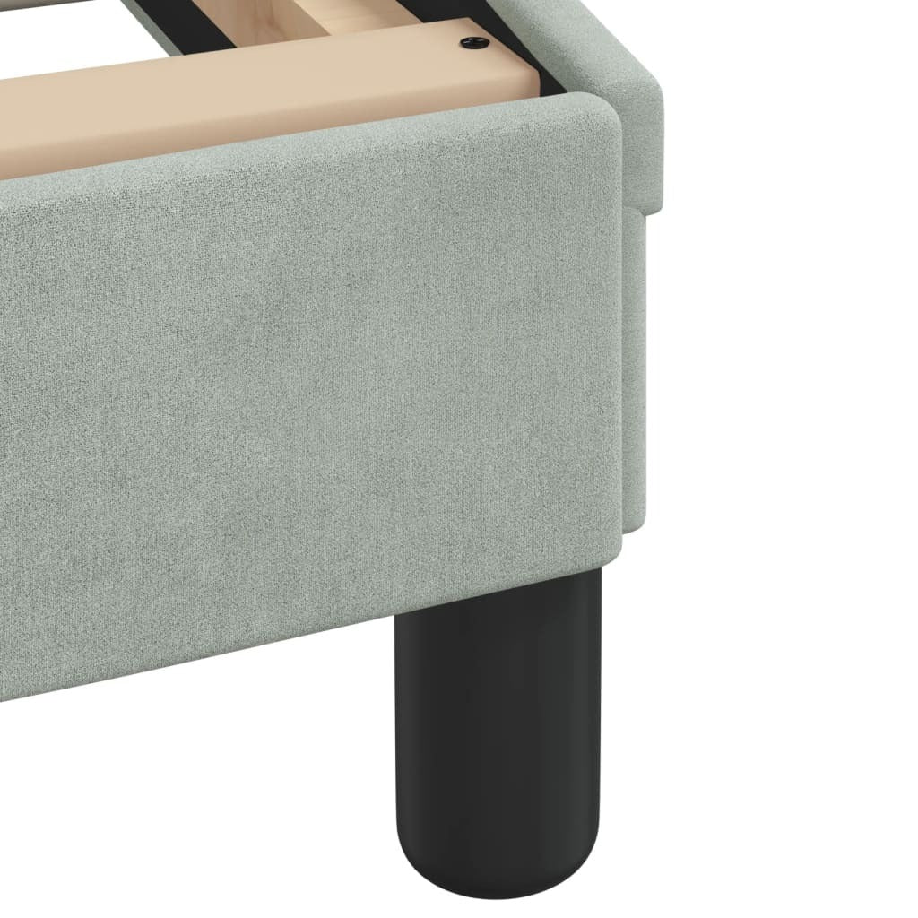 Bed Frame "Dover" Light Gray 39.4"x74.8" Velvet