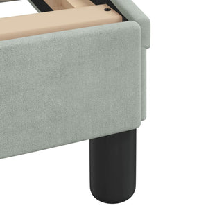 Bed Frame "Dover" Light Gray 39.4"x74.8" Velvet