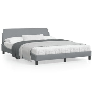 Bed Frame "Dover" Light Gray 59.8"x79.9" Fabric